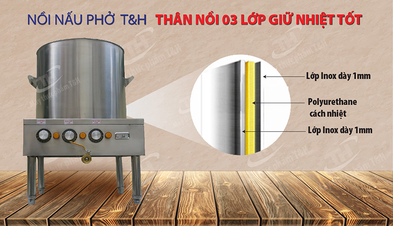 NỒI NẤU PHỞ ĐIỆN T&H 80 LÍT